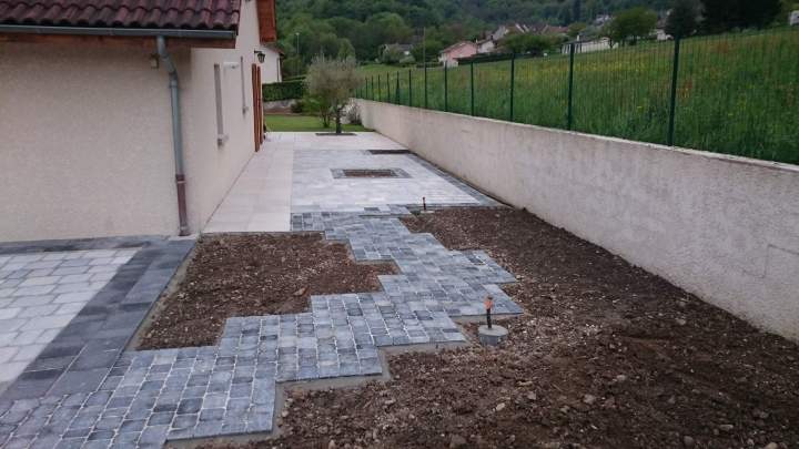 Allée en pavés